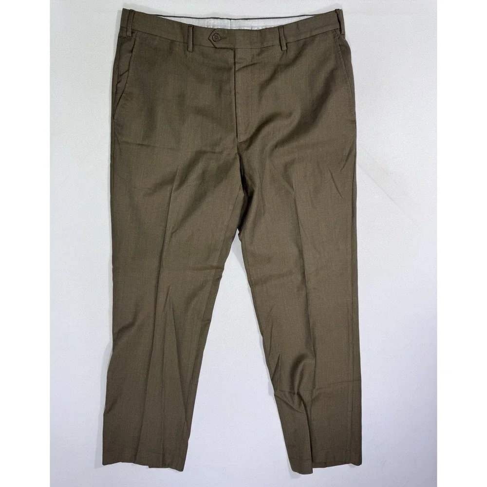 Santorelli Romeo Men’s 38 (37x30) Tobacco Wool Dress Pants Slacks Italy Luxury